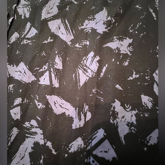 STEVE’S JEANS STRETCH  NAVY DESIGN DRESS SHORT SLEEVE SHIRT.  SIZE LARGE - Picture 4 of 9